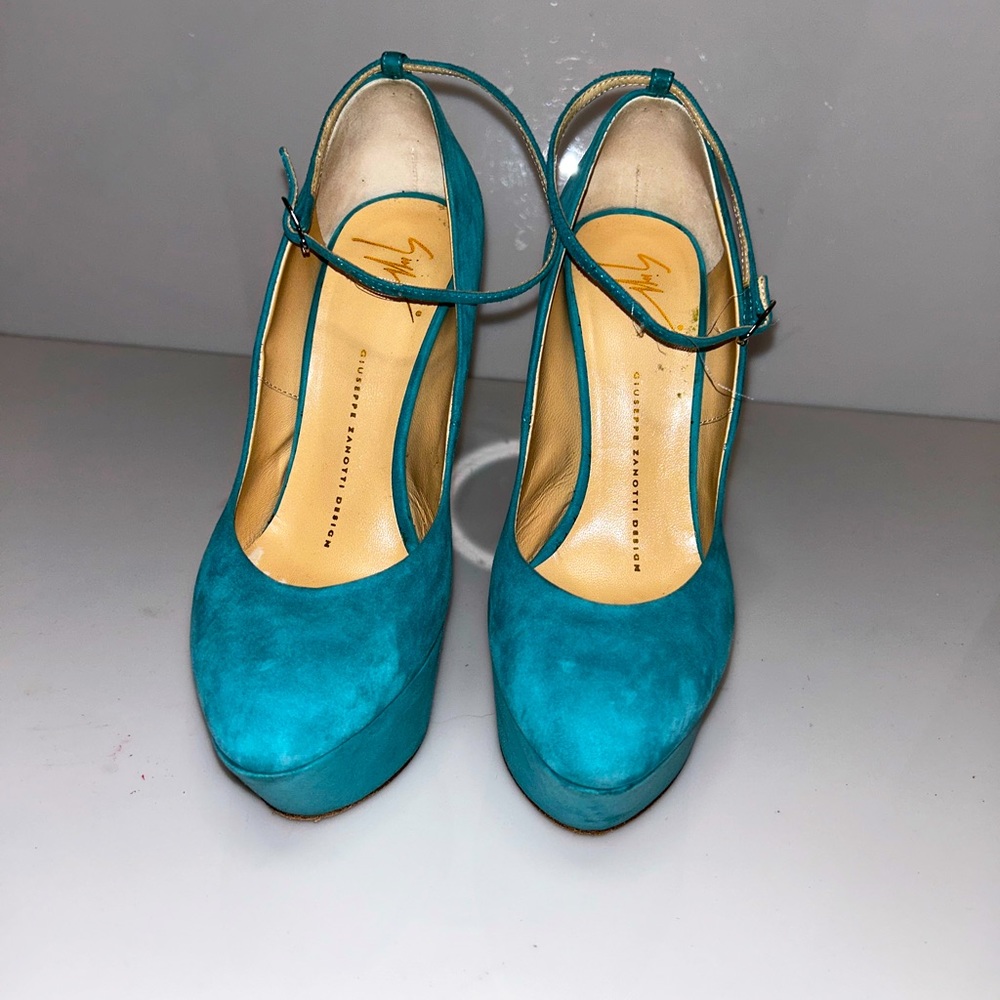 Giuseppe Zanotti Blue Suede Platform